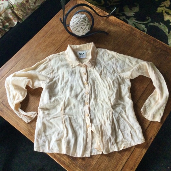 Flax 100% Linen button up shirt MEDIUM - Picture 5 of 14